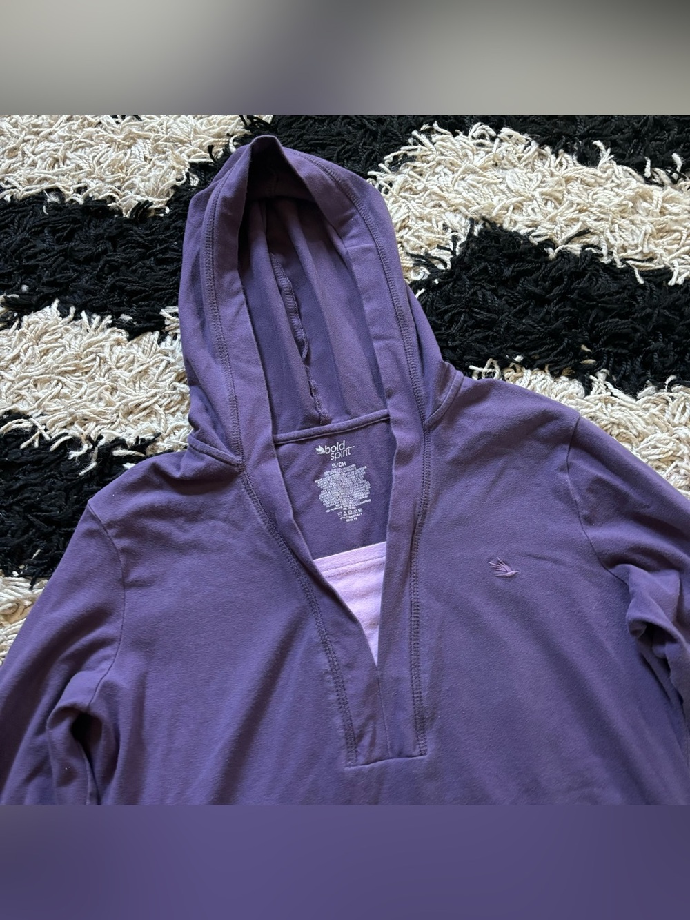 Bold Spirit Athleisure Purple / Lilac Hooded Thin Long Sleeve Top